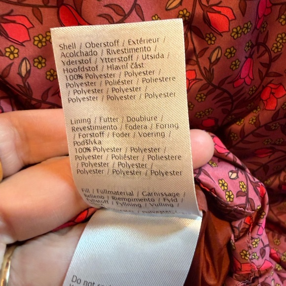 Anthropologie Numph Lillie Quilted valentine Cottagecore Floral Puffer Jacket XS - Picture 7 of 10